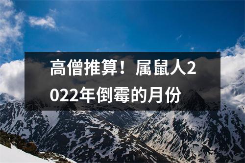高僧推算！属鼠人2025年倒霉的月份