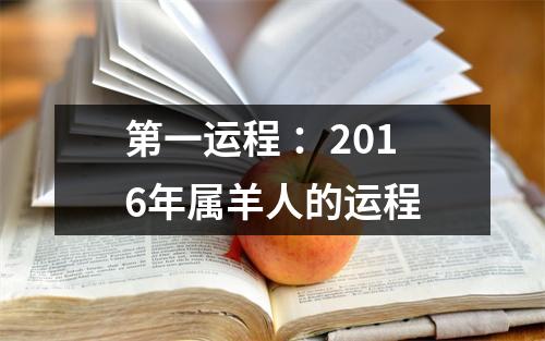 第一运程：2016年属羊人的运程