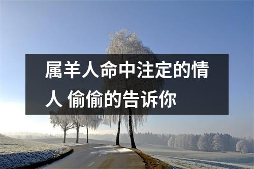 属羊人命中注定的情人偷偷的告诉你