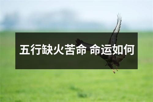 五行缺火苦命命运如何