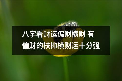 八字看财运偏财横财有偏财的扶抑横财运十分强