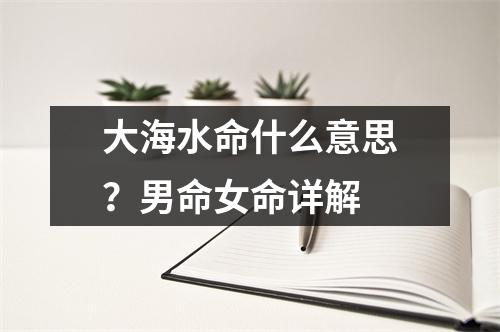 大海水命什么意思？男命女命详解