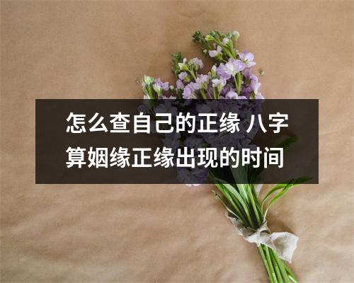 怎么查自己的正缘八字算姻缘正缘出现的时间