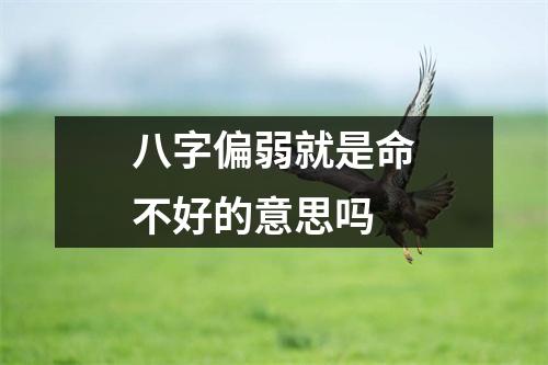 八字偏弱就是命不好的意思吗