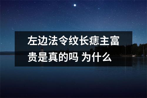 左边法令纹长痣主富贵是真的吗为什么