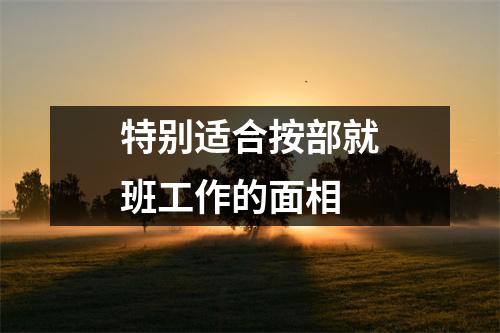 特别适合按部就班工作的面相